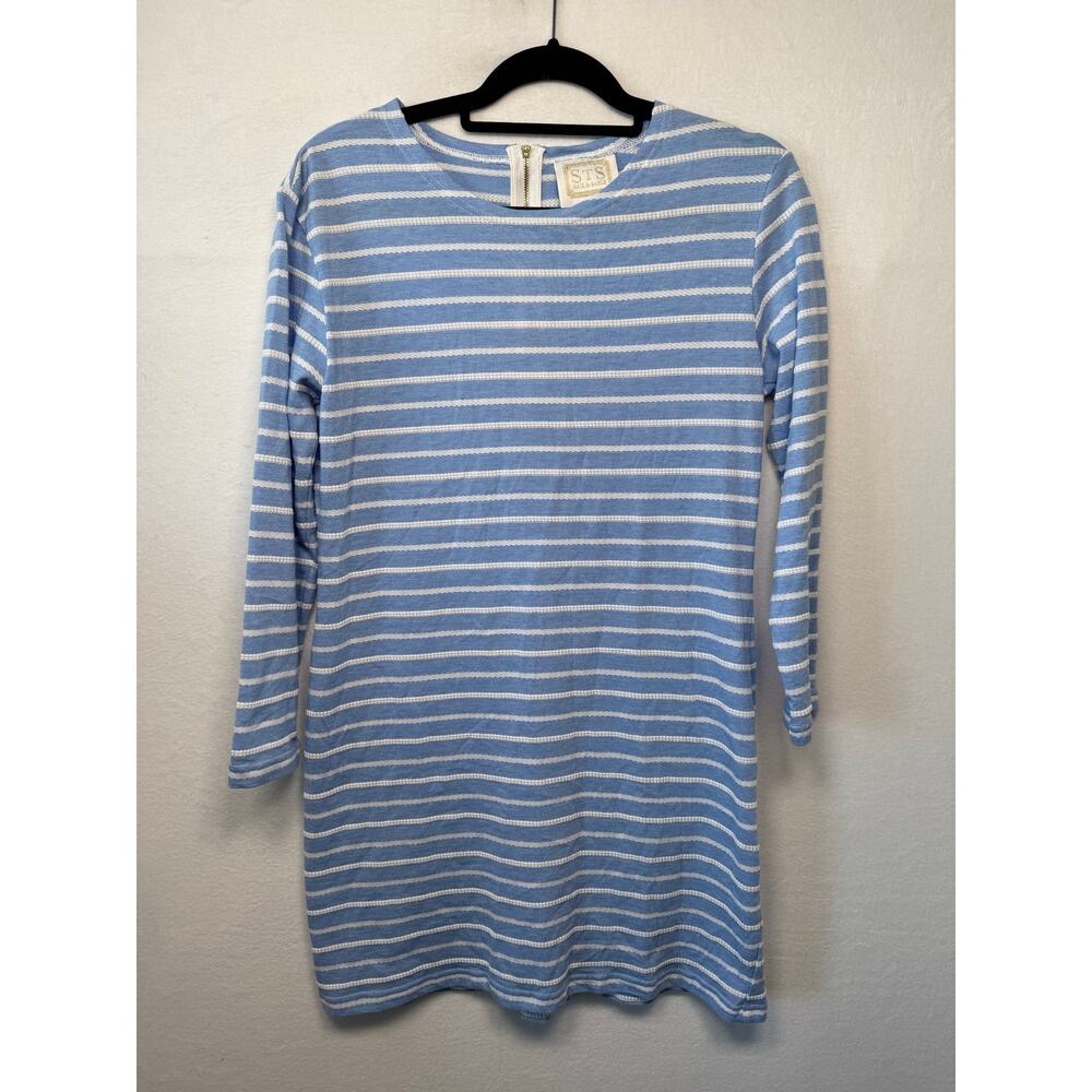 Sail to Sable Blue/White Tunic Dress Size Medium, Nautical, Spring, Classic